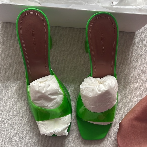 Amina Muaddi Lupita 95mm Transparent Mules Size 42.5 - Picture 6 of 12